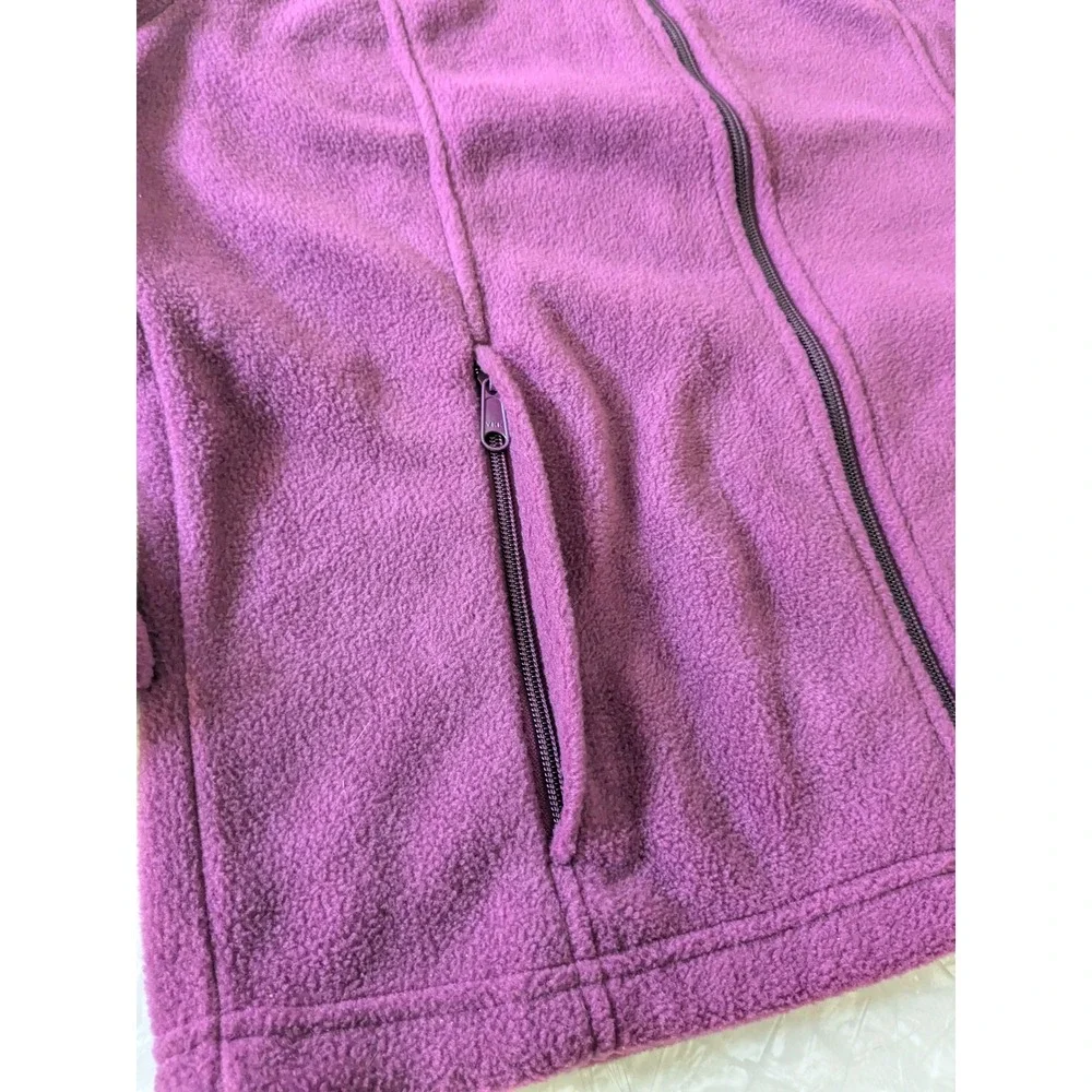 Columbia Full Zip Fleece Jacket Magenta Purple Womens Large Cozy